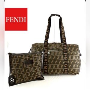 Fendi Black and Brown Duffel Bag Set